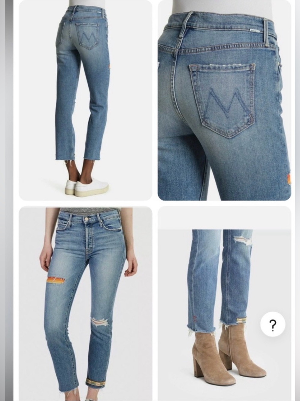 MOTHER The Mid Rise Dazzler Ankle Fray Exposed Sister Secret Size 28 - READ